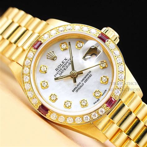 ladies gold rolex 14mm|used Rolex watches for women.